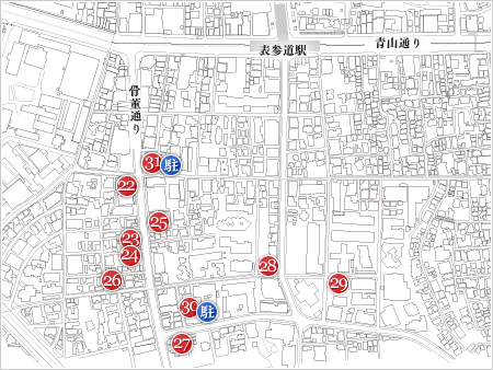 骨董通り・みゆき通りの地図